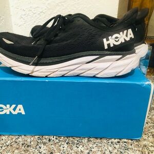Hoka Black and Blue Athletic Shoes